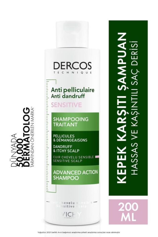 Vichy Dercos Anti Dandruff Kepek Karşıtı Şampuan 200 ml - Hassas Saç Derisi