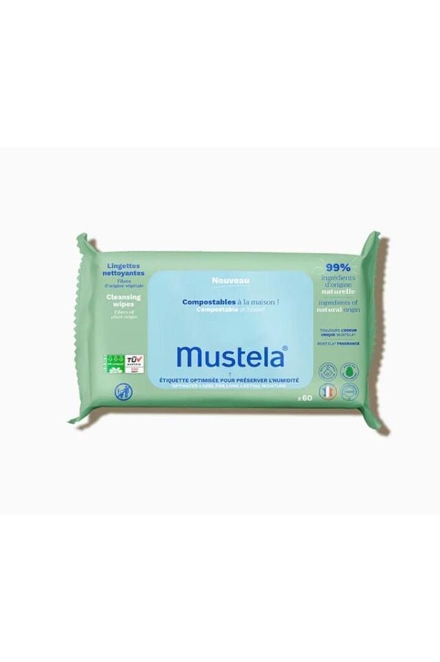 Mustela Compostable Wet Wipes 60 Pack