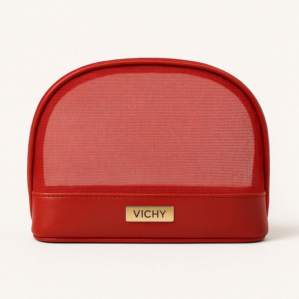 Kırmızı Vichy Makyaj Çantası