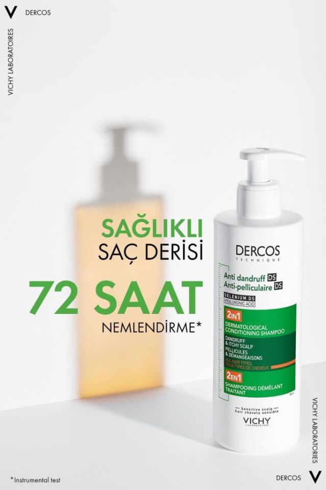 Vichy Dercos Dercos 2’si 1 Arada Kepek Karşıtı ve Nemlendirici Şampuan 390 ml