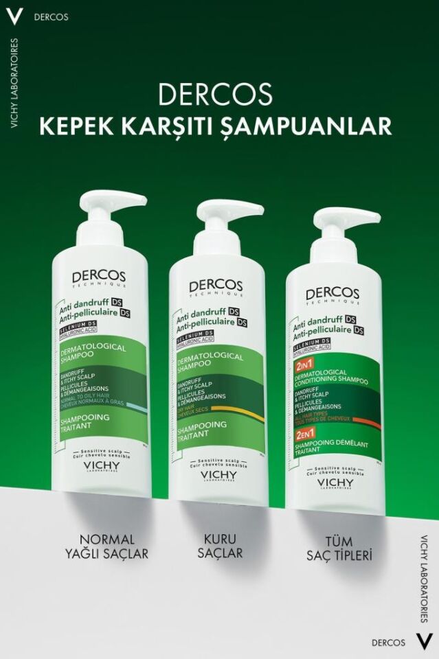 Vichy Dercos Dercos 2’si 1 Arada Kepek Karşıtı ve Nemlendirici Şampuan 390 ml