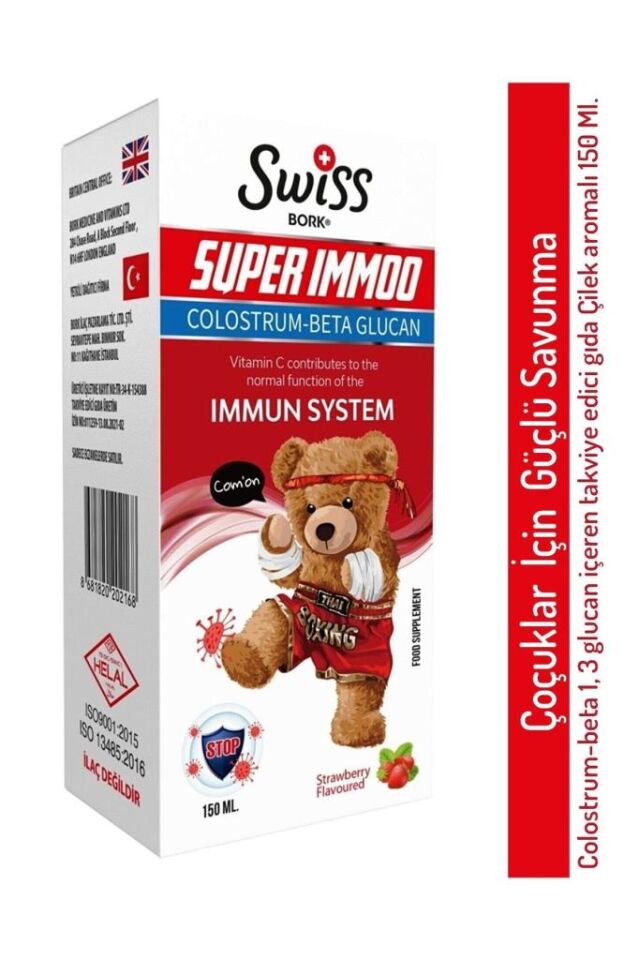 Swiss Bork Kids Super Immoo Colostrum-Beta Glucan Şurup 150 m