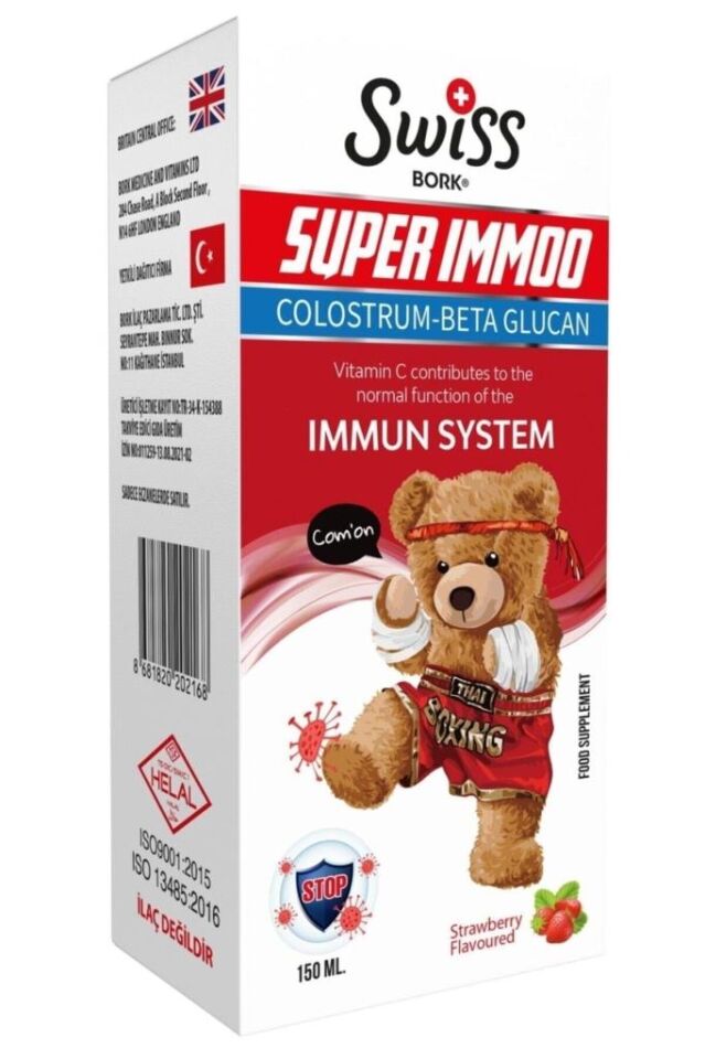 Swiss Bork Kids Super Immoo Colostrum-Beta Glucan Şurup 150 m