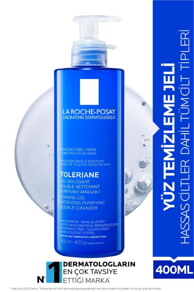 La Roche Posay Toleriane Hassas Ve Tüm Ciltler İçin Temizleme Jeli 400 ml
