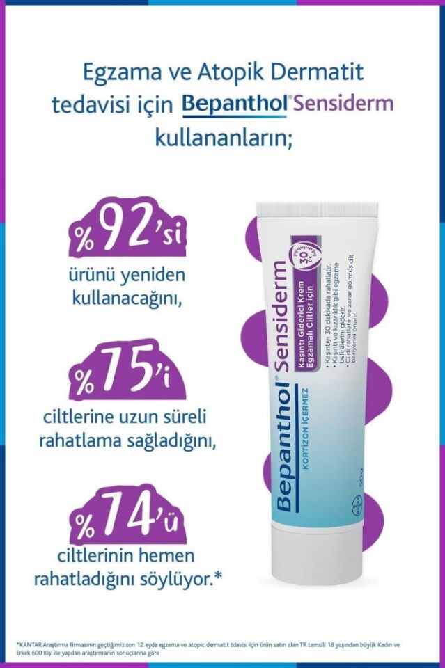 Bepanthol Sensiderm 50 gr Egzama ve Kaşıntı Kremi