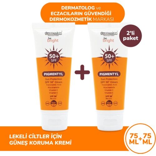 Dermoskin Be Bright Pigmentyl Spf50+ Sun Cream 75 ml 2 pieces