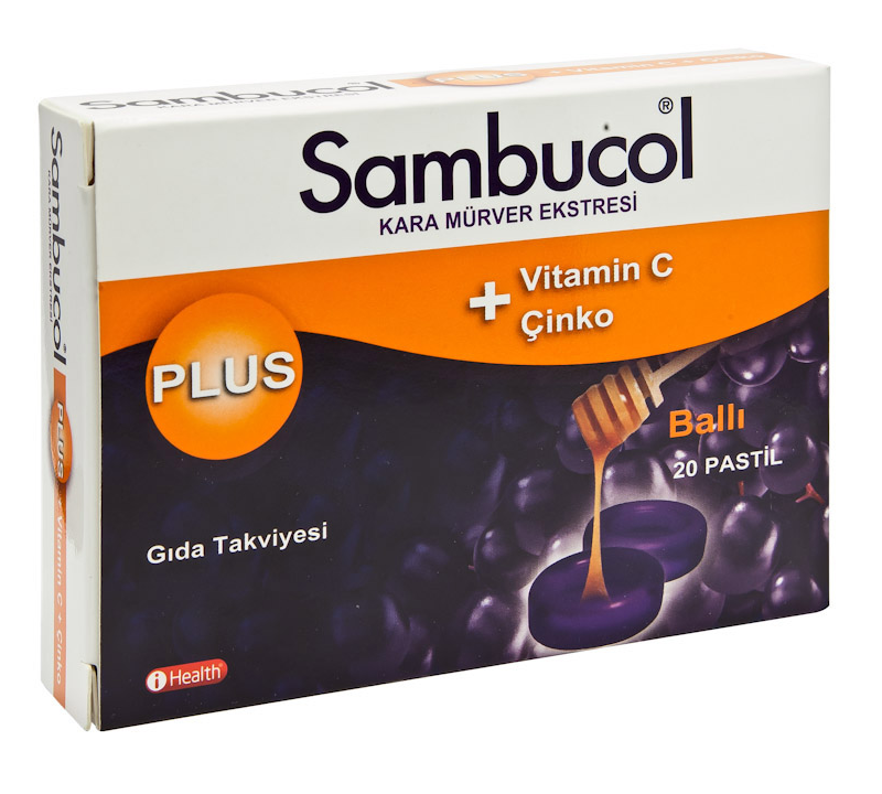 Sambucol Plus Kara Mürver Özütü + C Vitamini + Çinko 20 Çiğnenebilir Pastil