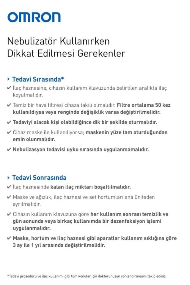 Omron Kompresörlü Nebulizatör NE-C101