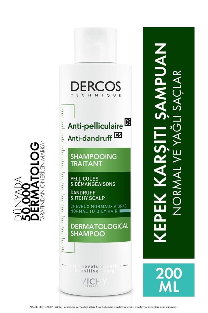 Vichy Dercos Anti Dandruff Kepek Karşıtı Şampuan 200 ml - Normal ve Yağlı Saçlar