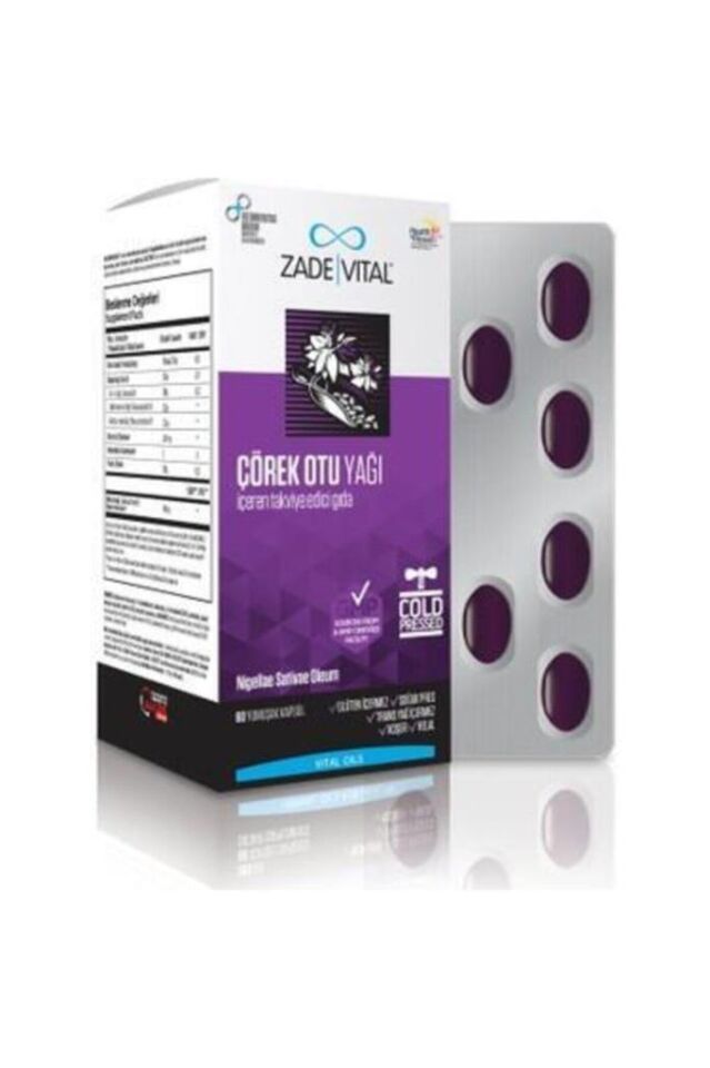Zade Vital Çörek Otu Yağı 900 mg 60 Blister Kapsül