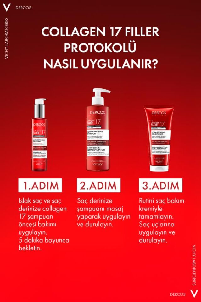 Vichy Dercos Collagen 17 Filler Tüm Saç Tipleri İçin Şampuan 200 ml
