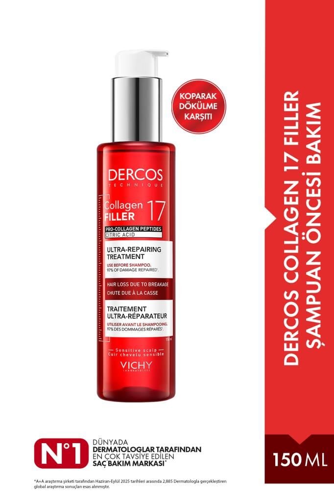 Vichy Dercos Collagen Peptit 17 Ultra Onarıcı Şampuan 150 ML