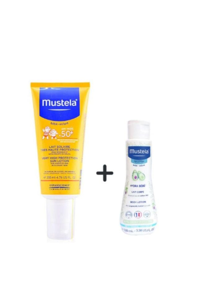 Mustela Güneş Losyonu SPF50 200 ml + Mustela Hydra Bebe 100 ml