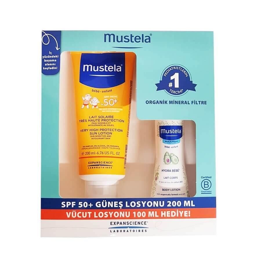 Mustela Güneş Losyonu SPF50 200 ml + Mustela Hydra Bebe 100 ml