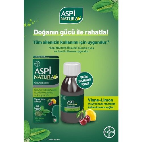 AspiNatura Öksürük Şurubu Vişne Limon 120 ML