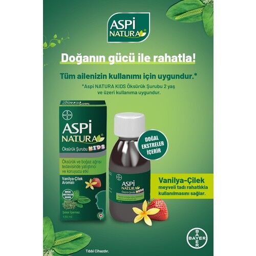 AspiNatura Öksürük Şurubu Kids Vanilya Çilek 120 ML
