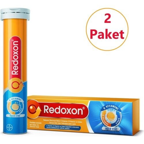 Redoxon15 Effervescent Tablet Food Supplement Containing Vitamin C, Vitamin D and Zinc (2 Pieces)