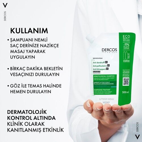 Vichy Dercos Anti Dandruff Kepek Karşıtı Şampuan 500 ml Normal ve Yağlı Saçlar