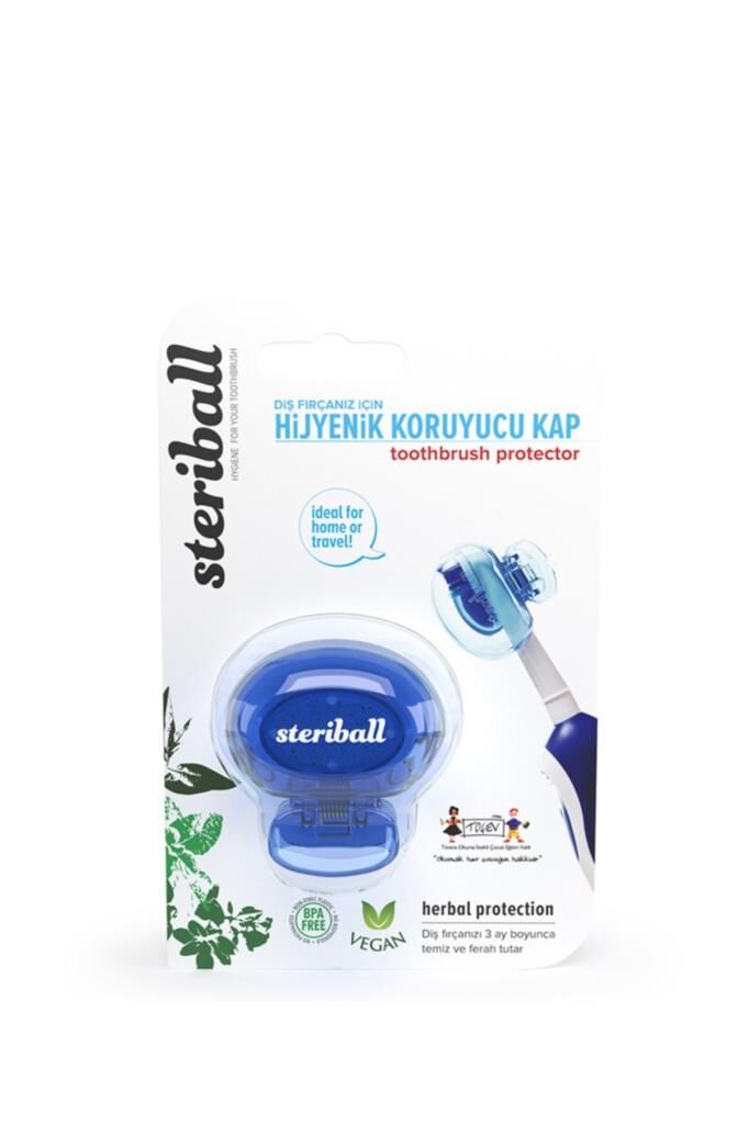 Steriball Diş Fırçası Koruyucu Hijyenik Kap Mavi