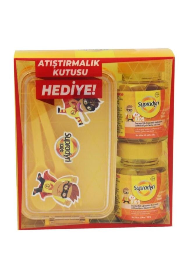 Kids Çiğnenebilir 60 Tablet 2 Adet Atıştırmalık Kutusu Hediye