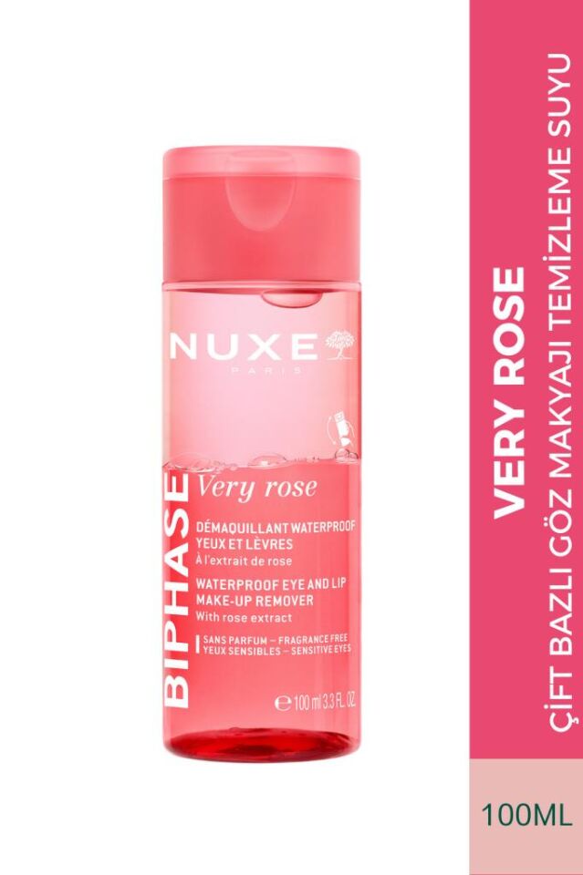 Nuxe Very Rose Gül Özlü Çift Bazlı Göz Makyajı Temizleme Suyu 100 ml