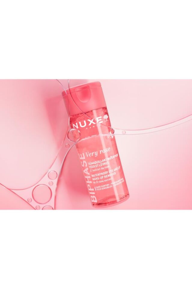 Nuxe Very Rose Gül Özlü Çift Bazlı Göz Makyajı Temizleme Suyu 100 ml