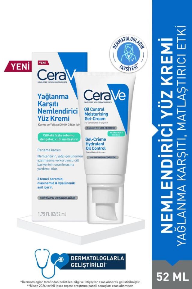 CeraVe Yağlanma Karşıtı Nemlendirici Yüz Kremi 52 ml