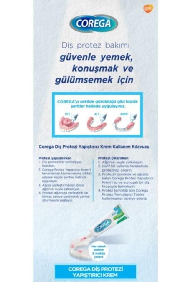Corega Naneli Diş Protez Yapıştırıcı Krem 40 gr
