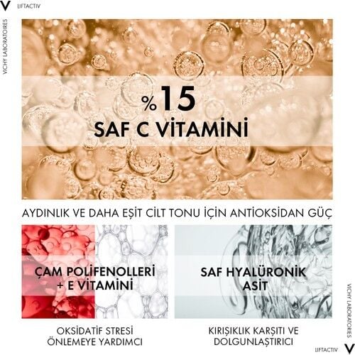Vichy Liftactiv Supreme %15 Saf C Vitamini Aydınlatıcı Antioksidan Serum 20 ml
