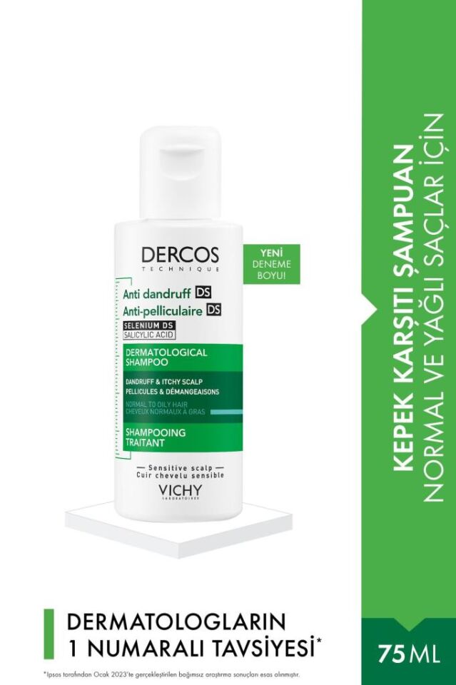 Vichy Dercos Anti-Dandruff Şampuan Normal ve Yağlı Saçlar 75 ml