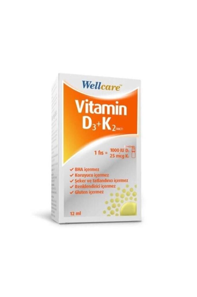 Wellcare Vitamin D3 + K2 25 mcg 1000 IU 12 ml
