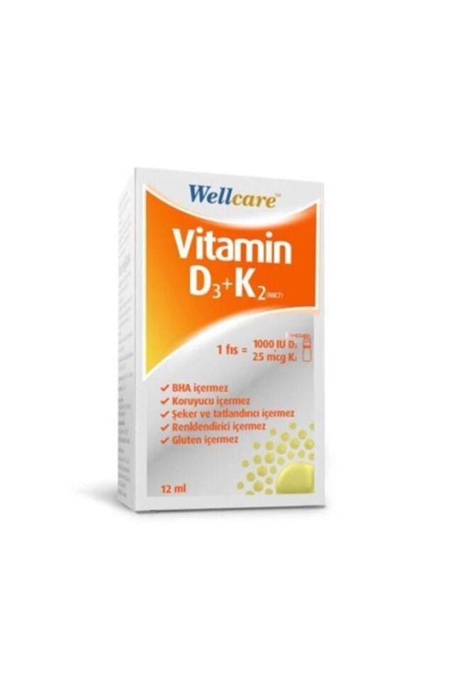 Wellcare Vitamin D3 + K2 25 mcg 1000 IU 12 ml