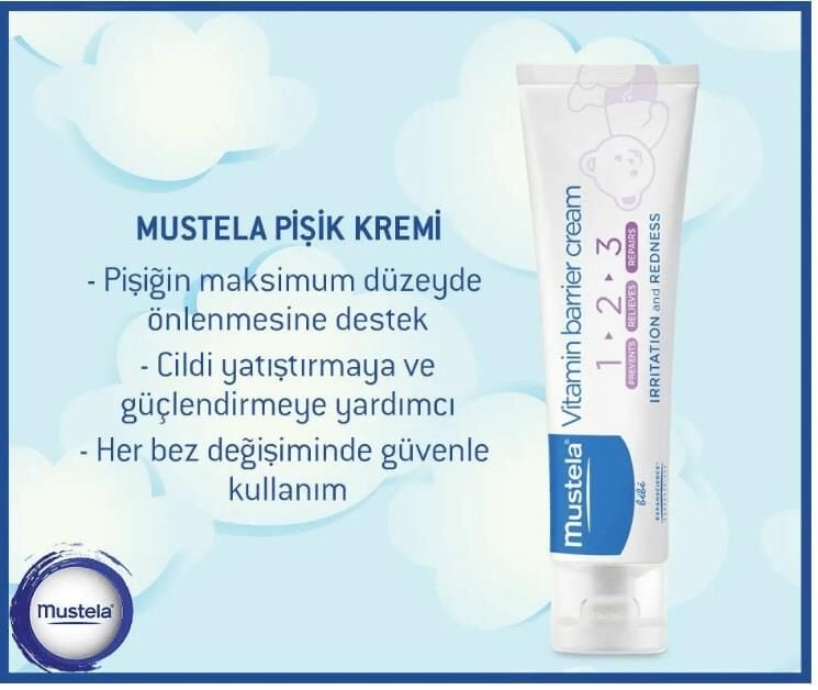 Mustela Vitamin Barrier Pişik Kremi 100 Gr 3 Adet