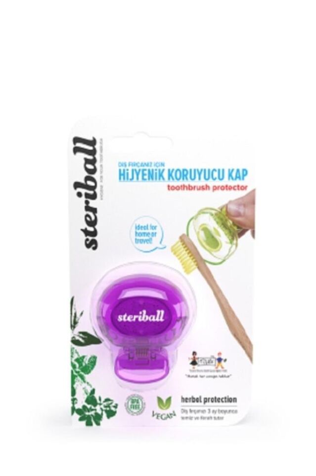 Steriball Diş Fırçası Koruyucu Hijyenik Kap Mor