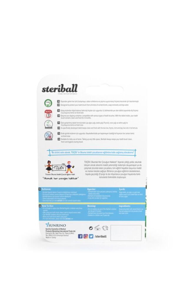 Steriball Diş Fırçası Koruyucu Hijyenik Kap - Kırmızı