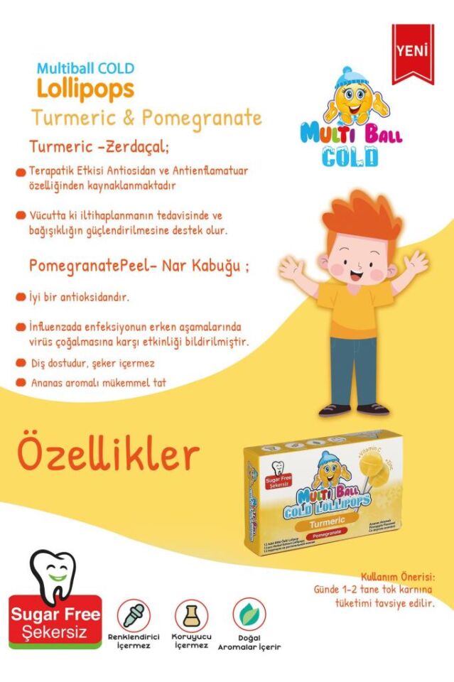 Multiball Cold Lollipops Turmeric 12 Pastil