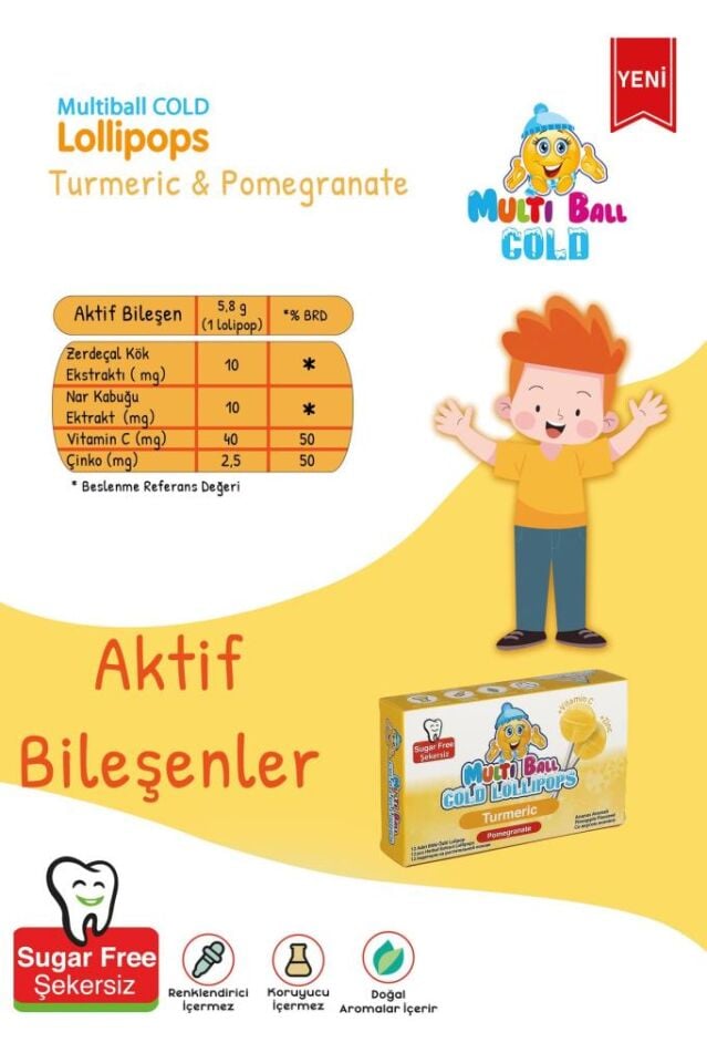 Multiball Cold Lollipops Turmeric 12 Pastil