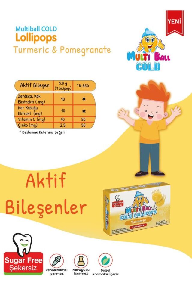 Multiball Cold Lollipops Turmeric 12 Pastil