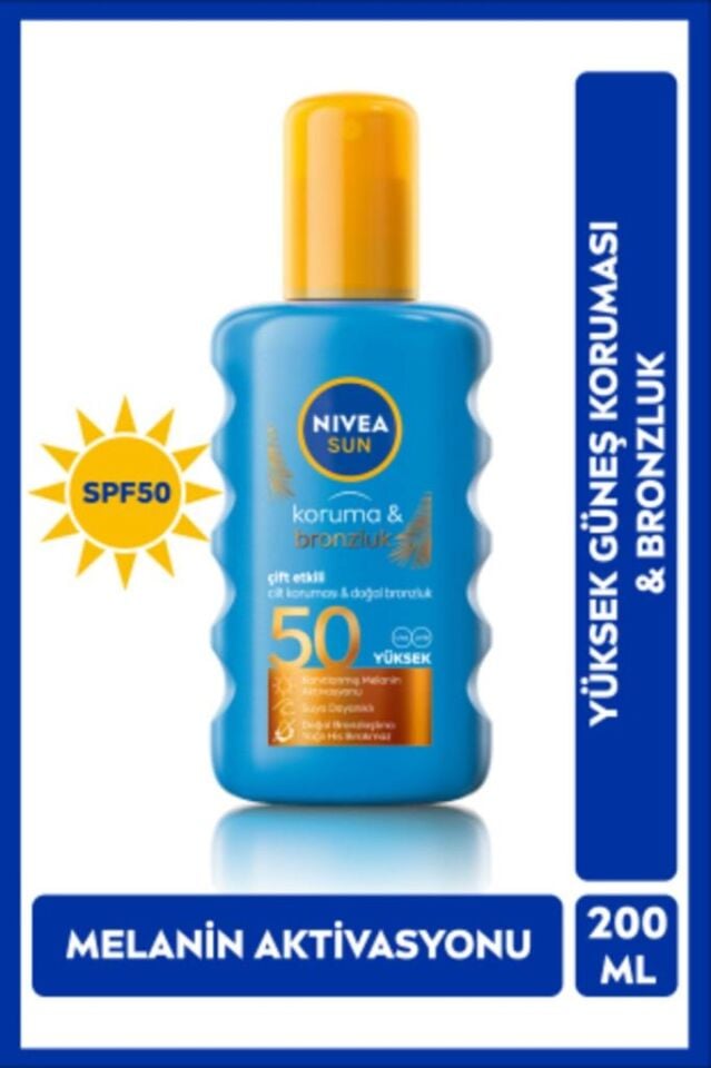 Nivea Sun Koruma ve Bronzluk Arttırıcı Spf 50 200 ml Güneş Spreyi
