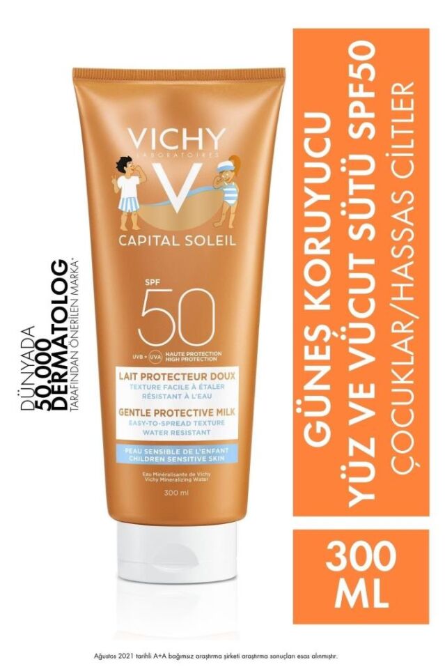 Vichy ideal Soleil Enfant SPF50 Yüz ve Vücut Güneş Sütü 300ml