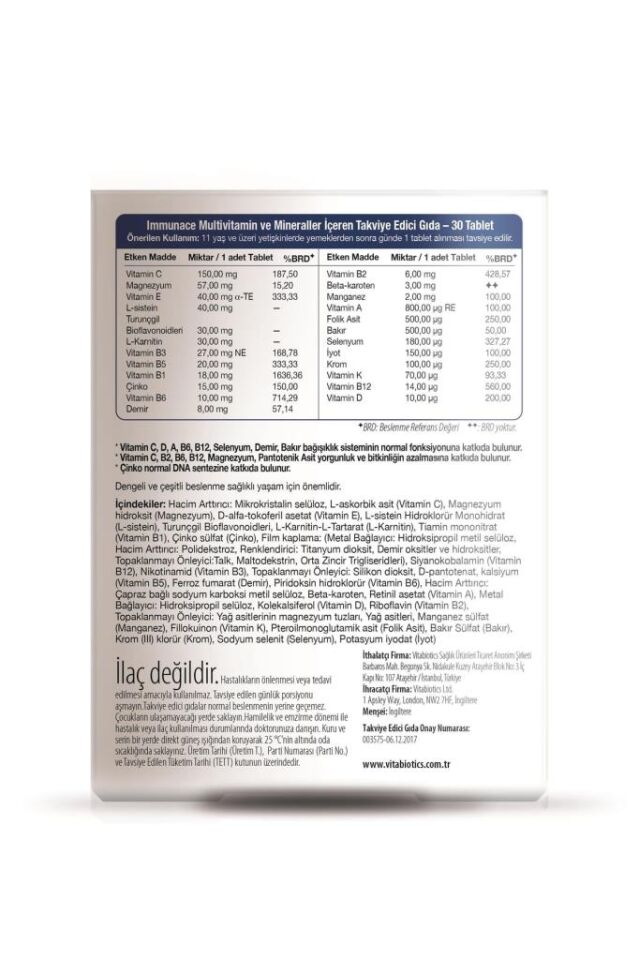 Vitabiotics Immunace 30 Tablet