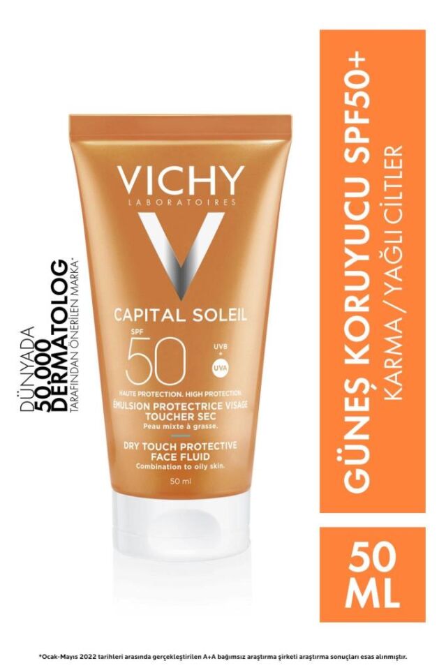 Vichy Ideal Soleil Dry Touch Emulsion SPF 50 50 ml Sunscreen