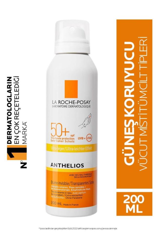La Roche Posay Anthelios Brume Transparent Body Spray Spf 50 + 200 ml