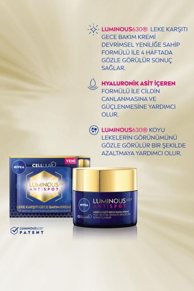 Nivea Cellular Luminous 630 Leke Karşıtı Gece Kremi 50 ml