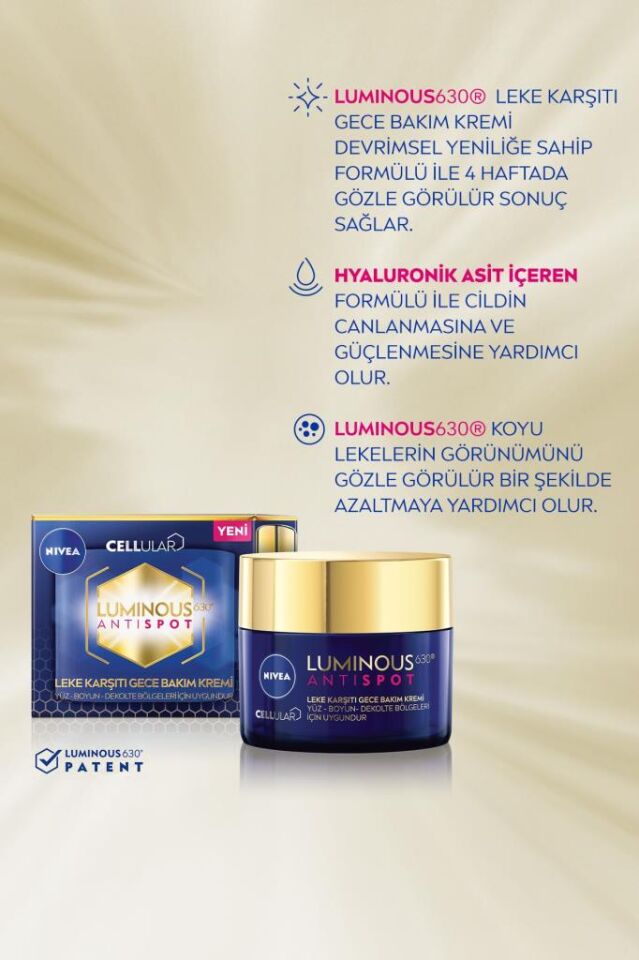 Nivea Cellular Luminous 630 Leke Karşıtı Gece Kremi 50 ml