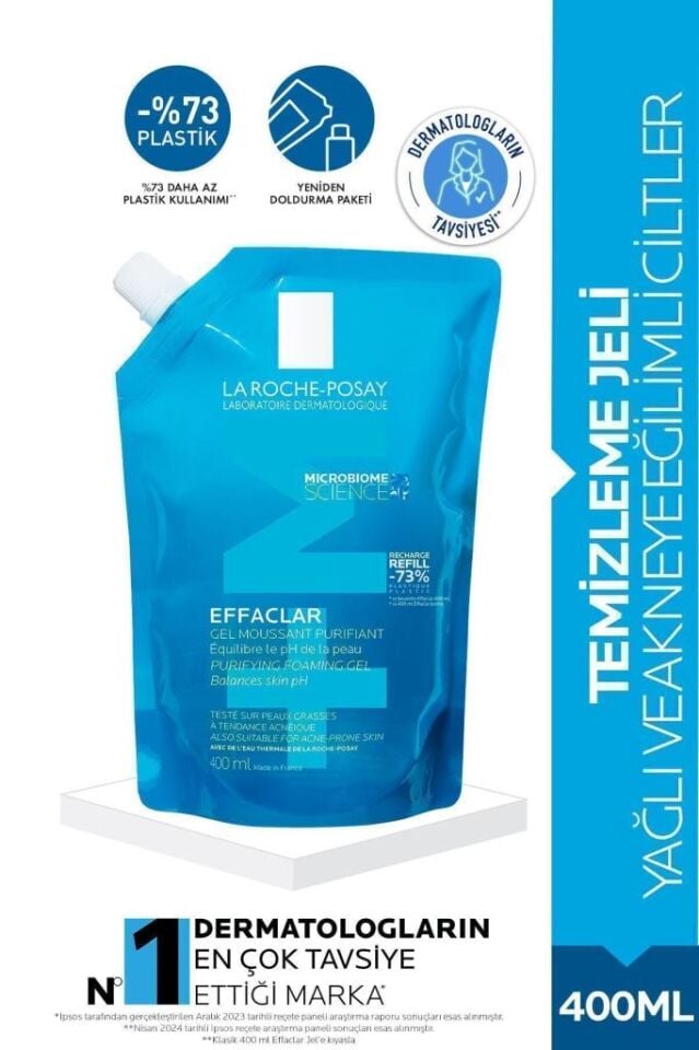 La Roche Posay Effaclar Yağlı Ciltler için Temizleme Jeli 400ml - Refill