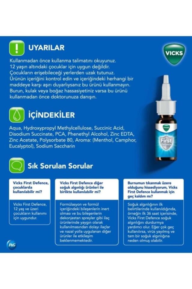 Vicks First Defence Burun Spreyi 15 ML