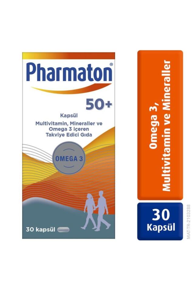 Pharmaton 50 Plus 30 Kapsül - Omega 3 Multivitamin Ve Mineraller 3'lü Paket