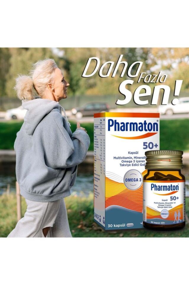Pharmaton 50 Plus 30 Kapsül - Omega 3 Multivitamin Ve Mineraller 3'lü Paket