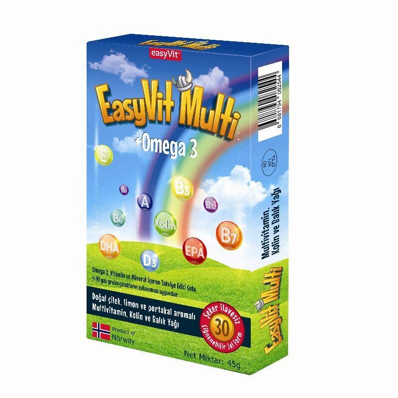 EasyVit Multi Omega 3 Multivitamin 30 Chewable Gel Tablets